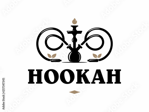 Modern professional logo hookah in gold and white theme
