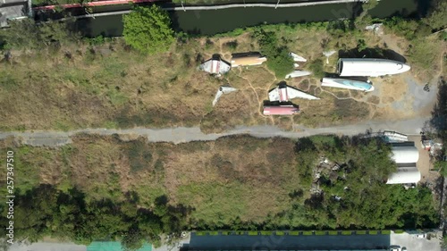 Wallpaper Mural Aerial dolly left shot of Airplane Graveyard in Bangkok, Thailand. Torontodigital.ca