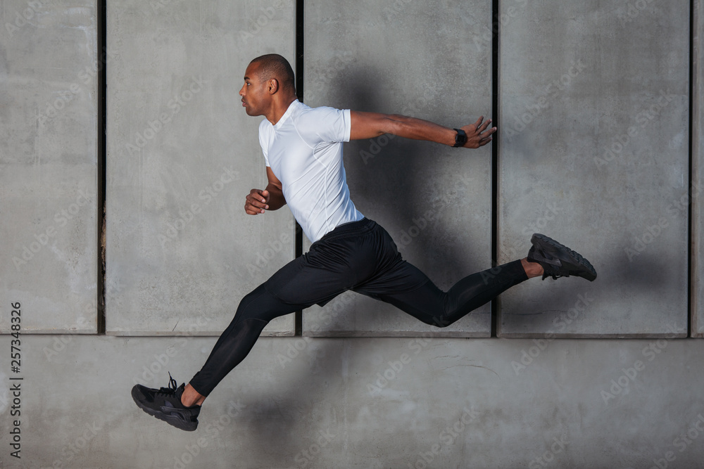 Handsome man running