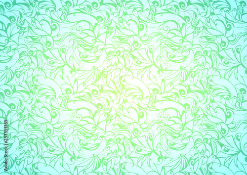 vintage lime, green background with floral elements and darkening to the edges in Gothic style. Royal texture,damascus, vector Eps 10 © Ксения Головина