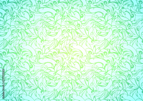 vintage lime, green background with floral elements and darkening to the edges in Gothic style. Royal texture,damascus, vector Eps 10