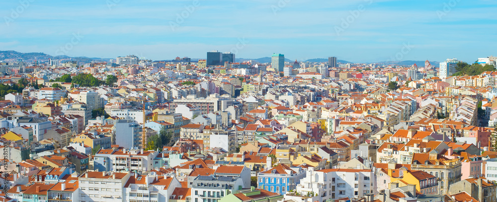 Lisbon aerial panorama cityscape Portugal