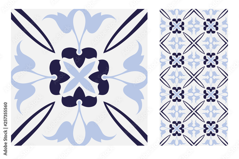 tiles Portuguese patterns antique seamless design in Vector illustration tiles Portuguese patterns antique seamless design in Vector illustration