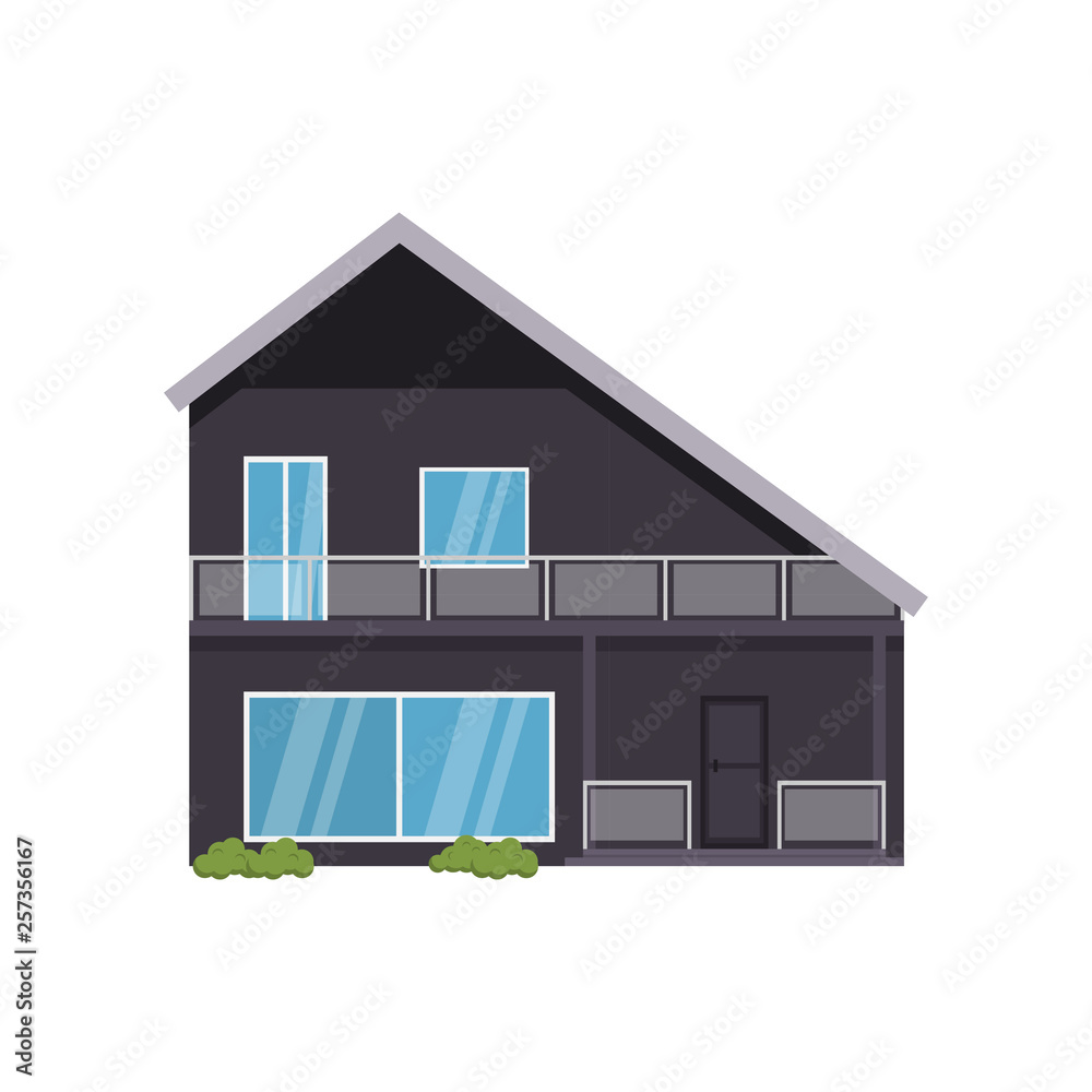 Modern house of non-standard architecture isolated on white background Modern house of non-standard architecture isolated on white background