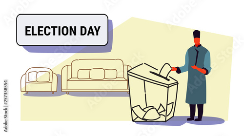 Election day concept white man traditional clothes