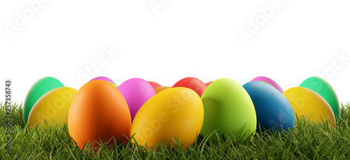 colorful Easter eggs green ...
