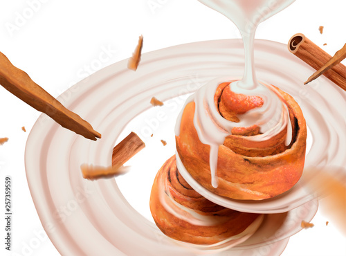 Cinnamon rolls with condensed milk