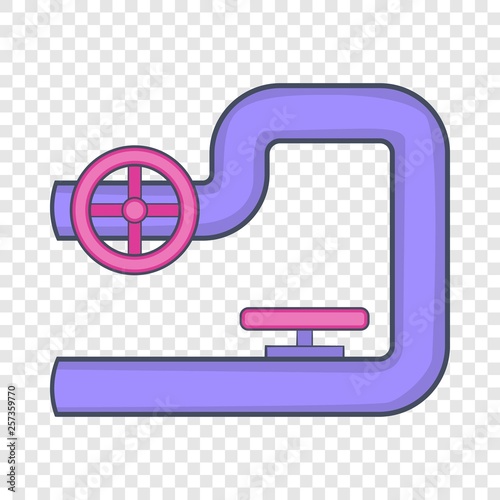 Pipe with valves icon in cartoon style isolated on background for any web design 