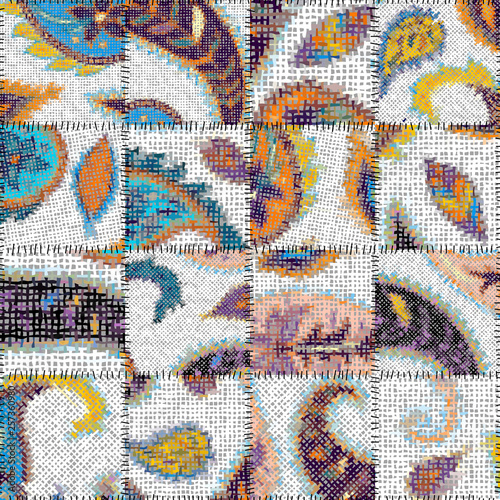 Imitation of a texture of rough canvas. Seamless pattern.