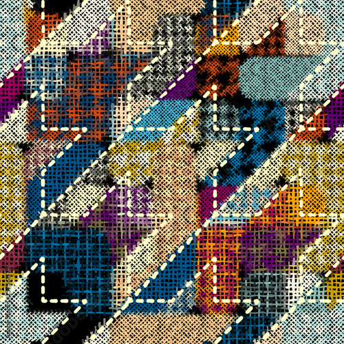 Imitation of a texture of rough canvas. Seamless pattern.