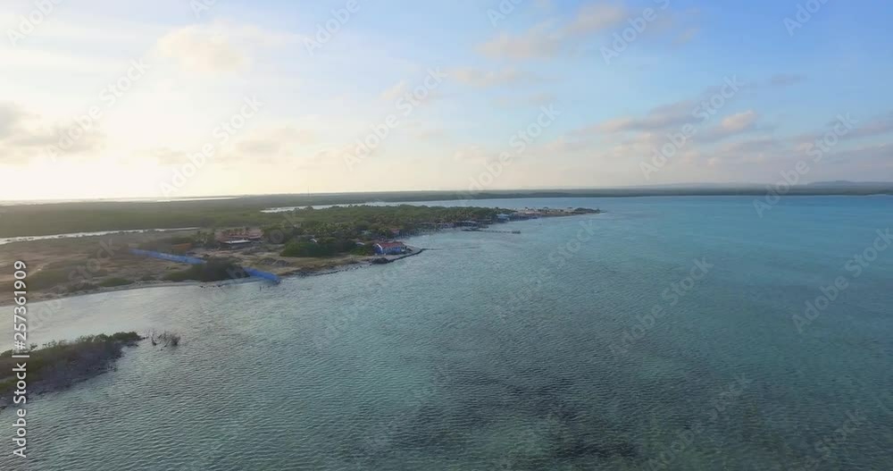 The lagoon and mangroves of Lac Bay in Bonaire, Netherlands Antilles. Aerial shot. The lagoon and mangroves of Lac Bay in Bonaire, Netherlands Antilles. Aerial shot.