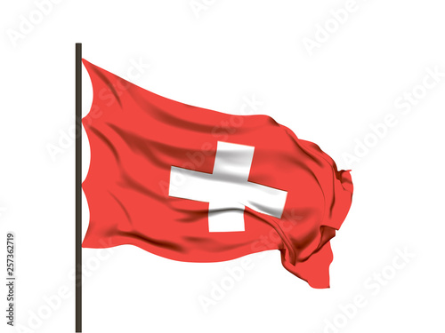 Waving flag of  Switzerland...