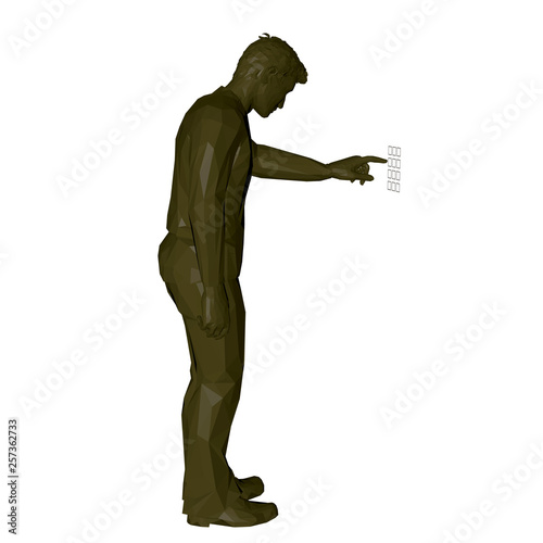 Man entering pin code. 3d L...