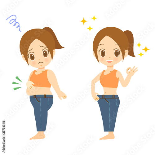 女性　ダイエット　before　after　　ジーンズ　04