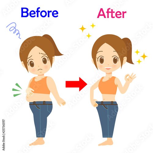 女性　ダイエット　before　after　　ジーンズ　03