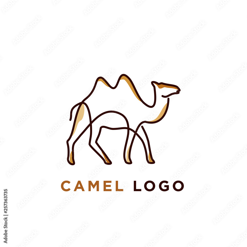 line art illustration of camel logo designs, camel logo designs concept