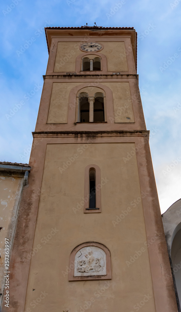 Bell tower church St. Francesco, Ravello village, Italy