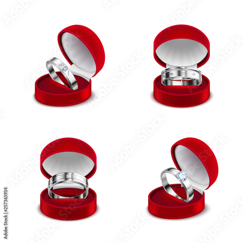 Rings Jewelry Realistic Set 