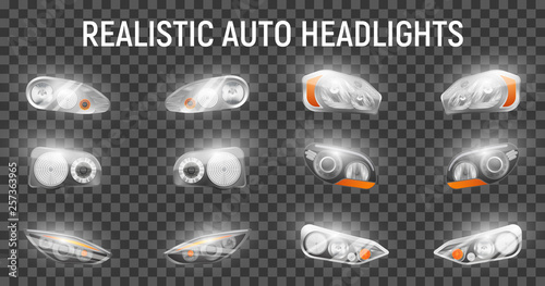 Car Headlights Realistic Set