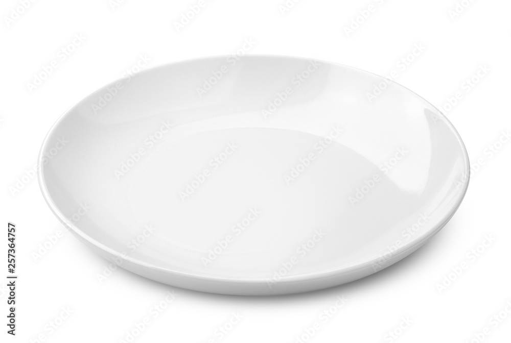 Empty plate, isolated on white background, clipping path, full depth of field Empty plate, isolated on white background, clipping path, full depth of field