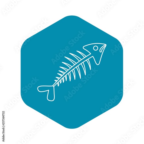 Fish bone icon. Outline illustration of fish bone vector icon for web