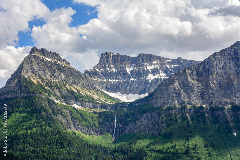 Mountain landscape in Glacier National Park, Montana