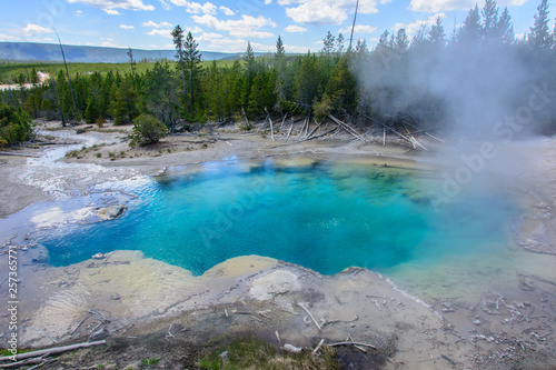 Geothermal springs in the Yellowstone National Park, Wyoming, United States