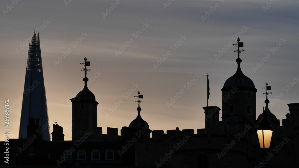 Tower of London UK silhouette