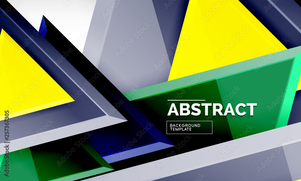 Flying triangles compostion geometric background Flying triangles compostion geometric background