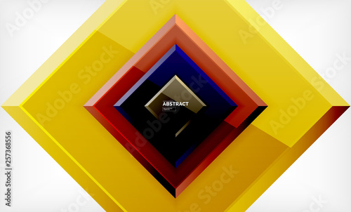 Geometric abstract background, modern square design