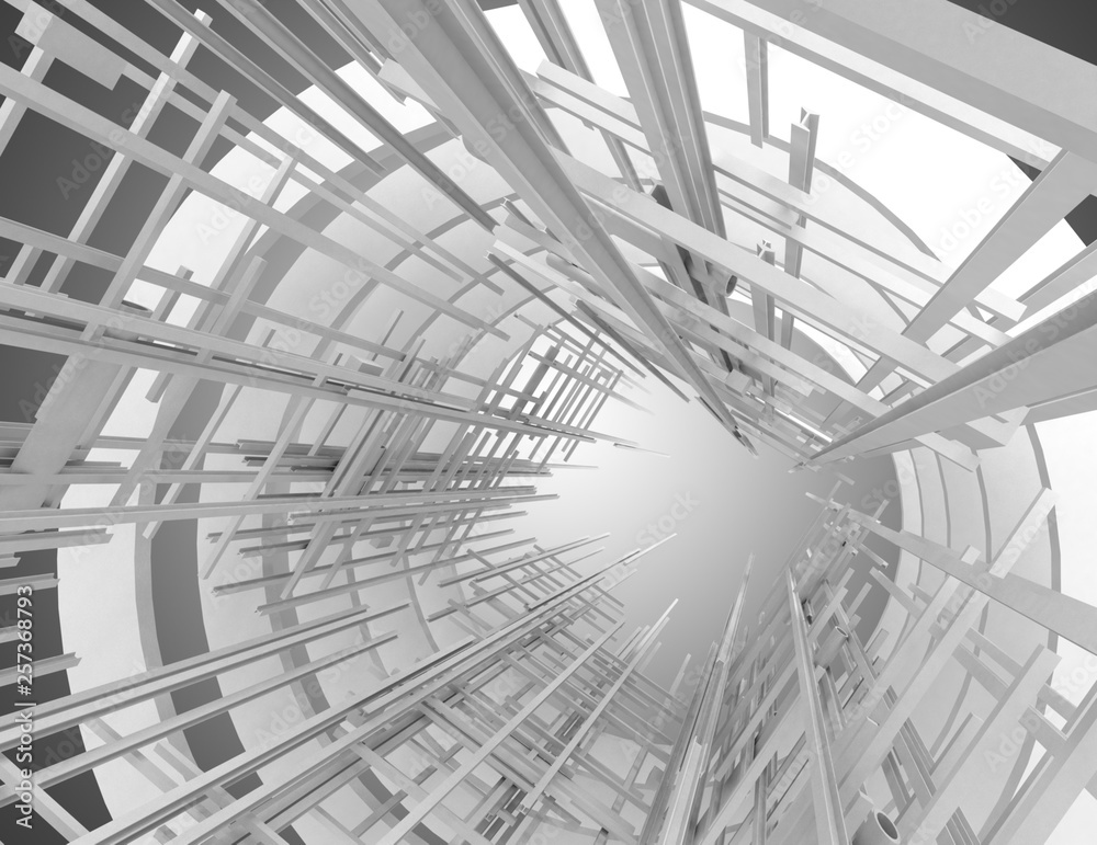 Obraz premium abstract space construction background. 3d illustration
