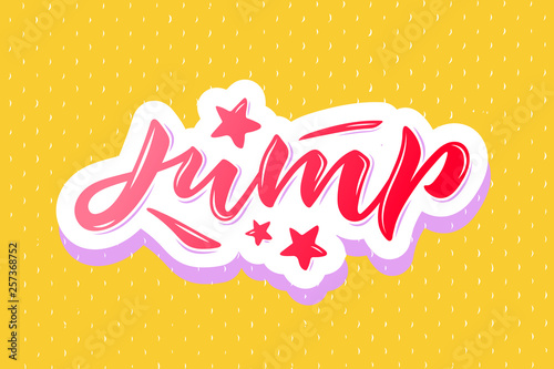 Vector illustration of Jump text. Trampoline park concept.
