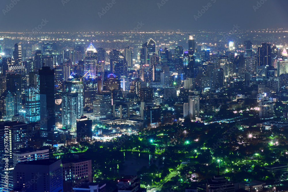 High view of Bangkok city in night time High view of Bangkok city in night time