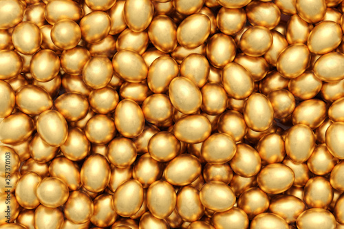 background of golden eggs