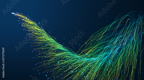Abstract fiber optics background. photo
