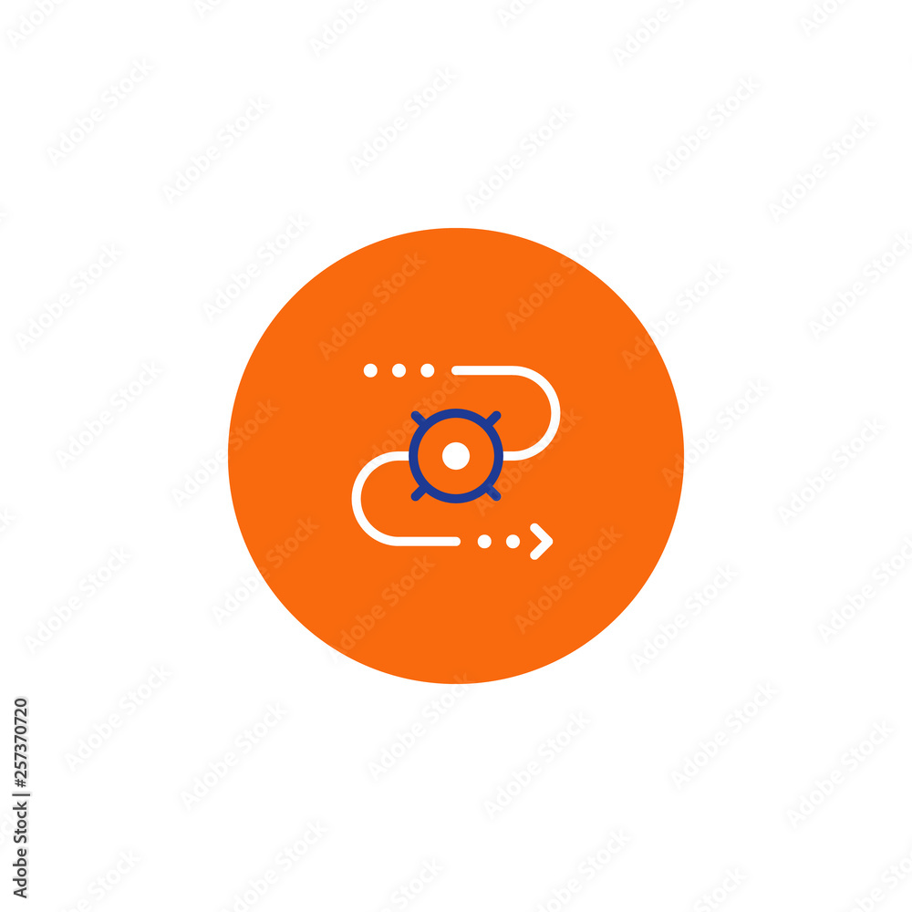 Delivery tracking system icon, order shipping, distribution services, relocation concept Delivery tracking system icon, order shipping, distribution services, relocation concept