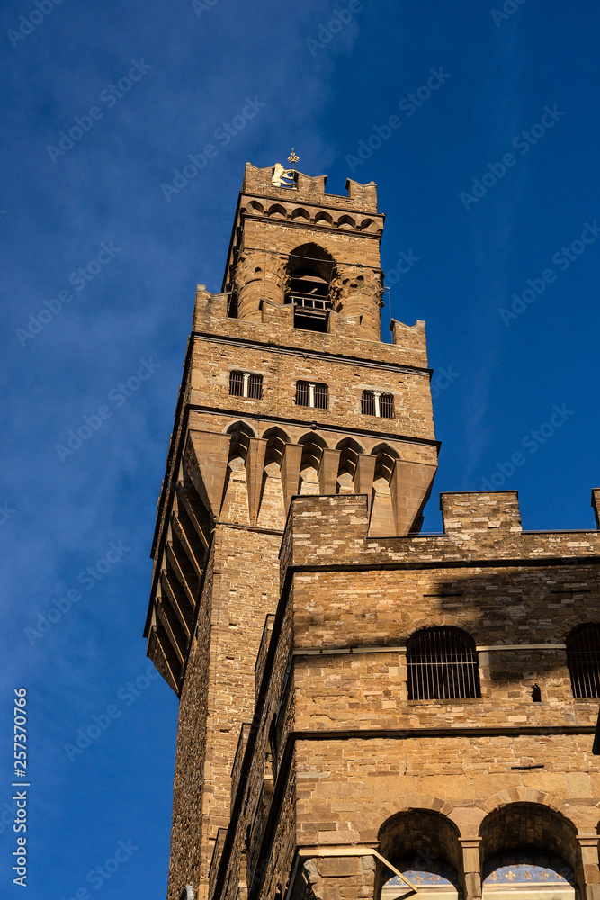 Obraz premium Detail of Palazzo Vecchio in Florence Italy