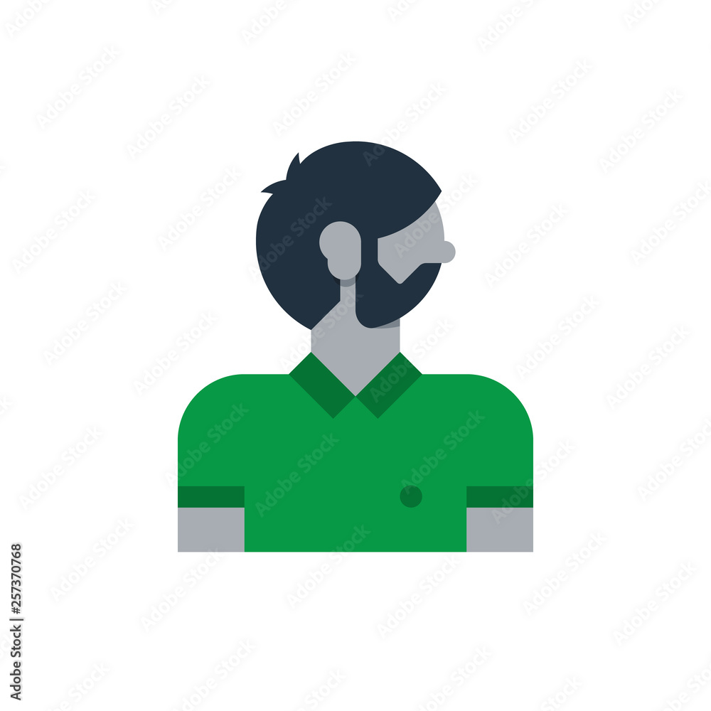 Man side view, turned head, smart guy, programmer Man side view, turned head, smart guy, programmer