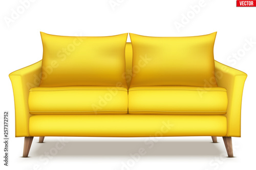 Modern yellow soft sofa