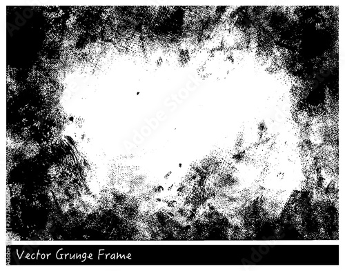 Vector Grunge frame with linen texture hand drawn background