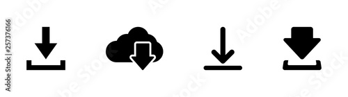 set of Download black icons. downloads. download vector icons. download collection photo