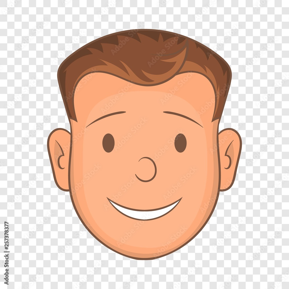 Obraz premium Male face icon in cartoon style isolated on background for any web design 