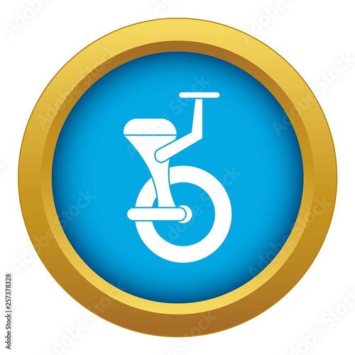 Solo wheel icon blue vector isolated on white background for any design