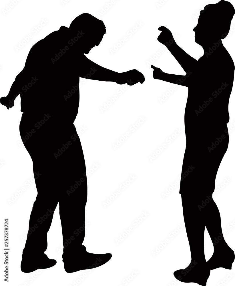 a couple dancing, silhouette vector