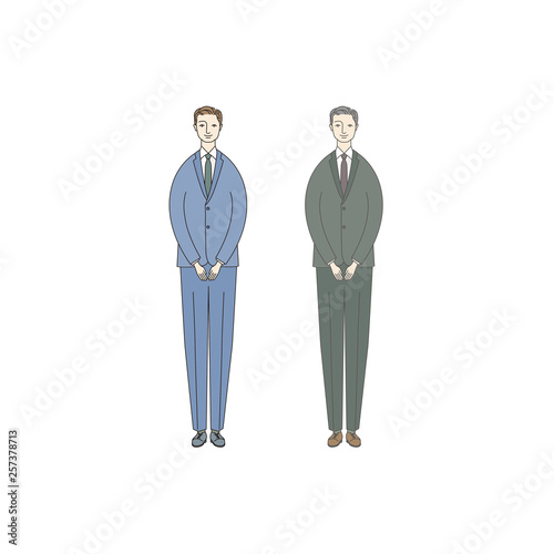 お辞儀する男性（ビジネスマン）
