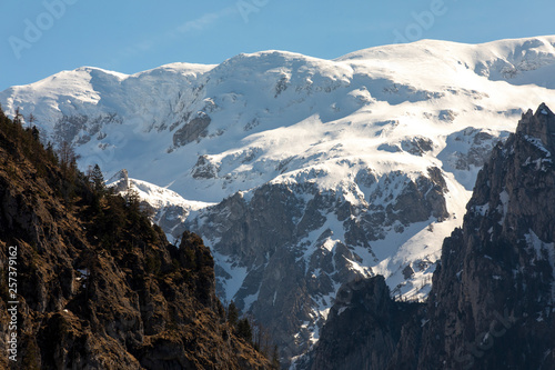 north face of mountain range hochschwab, seen from weichselboden, valley salzatal, styria, austria photo