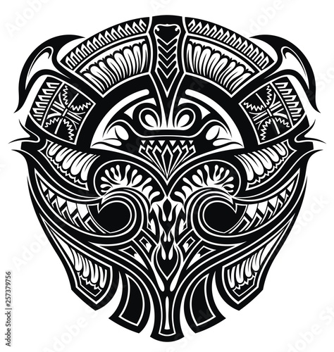 Blackwork tattoo. Black and white tribal tattoo design