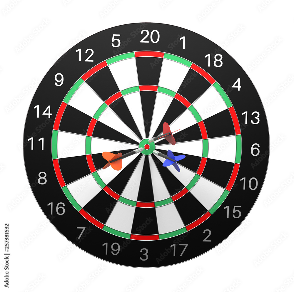 Dartboard. 3d rendering illustration isolated Dartboard. 3d rendering illustration isolated