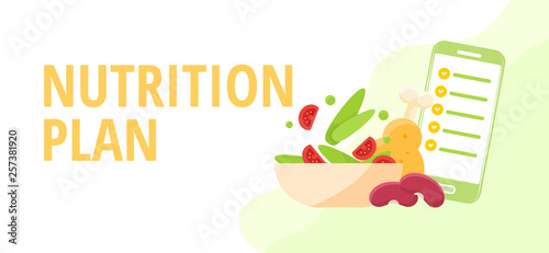 Diet and nutrition concept Nutritionists planning a diet using a food 