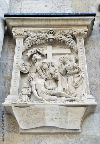 Relief sculpture, the Lamentation of Christ, Stephansdom, Vienna, Austrai